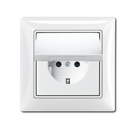 ABB Basic 55 Альпийский белый Розетка SCHUKO 16А 250В, IP44, в сборе